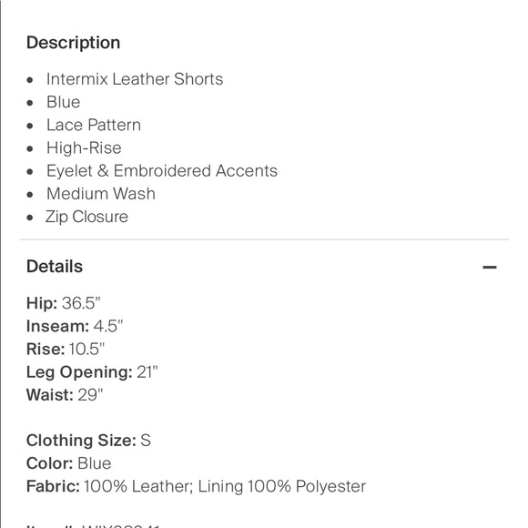 NWOT Intermix Suede Eyelet Shorts - Picture 11 of 11